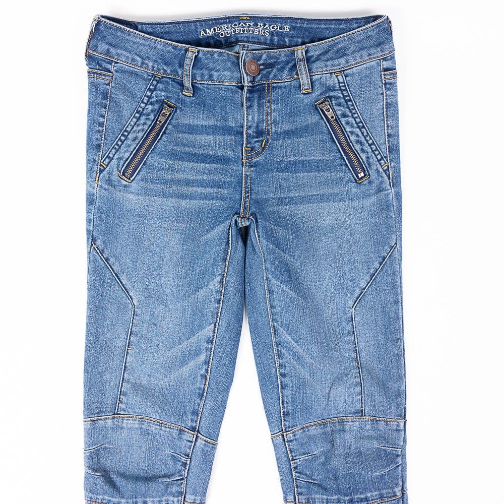 American Eagle Jegging Ankle Super Stretch Womens Jeans Patchwork 4 Reg